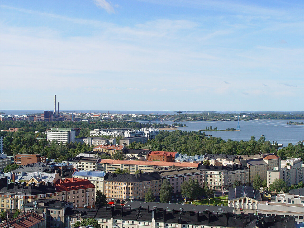 Ilmakuva kaupunkimaisemasta.