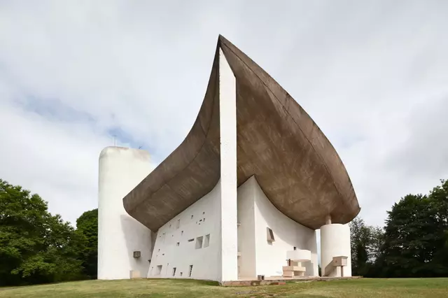 White modern chapel building.