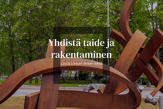 Ruosteen värinen veistos, joka muistuttaa muodoltaa kiermurtelevaa lankaa tai littanaa linguine-pastaa.