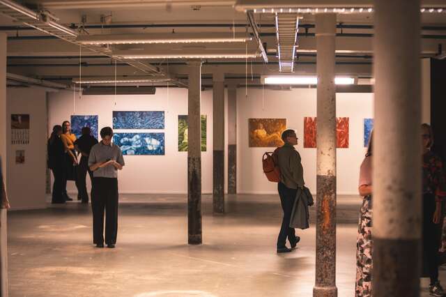 People at an exhibition.