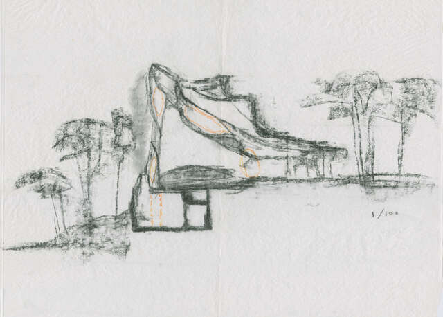 Luonnospiirros talosta.