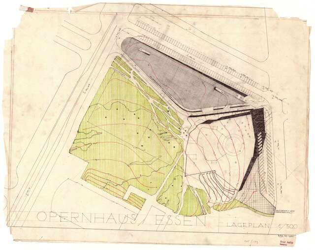 Drawing of the Essen Opera House.
