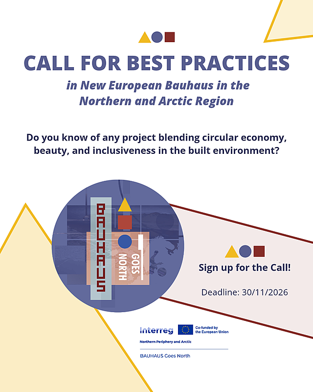 Graafinen julistekuva, jossa otsikko "Call for best practices"