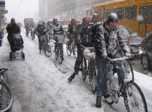 Winter cyclers in Copenhagen