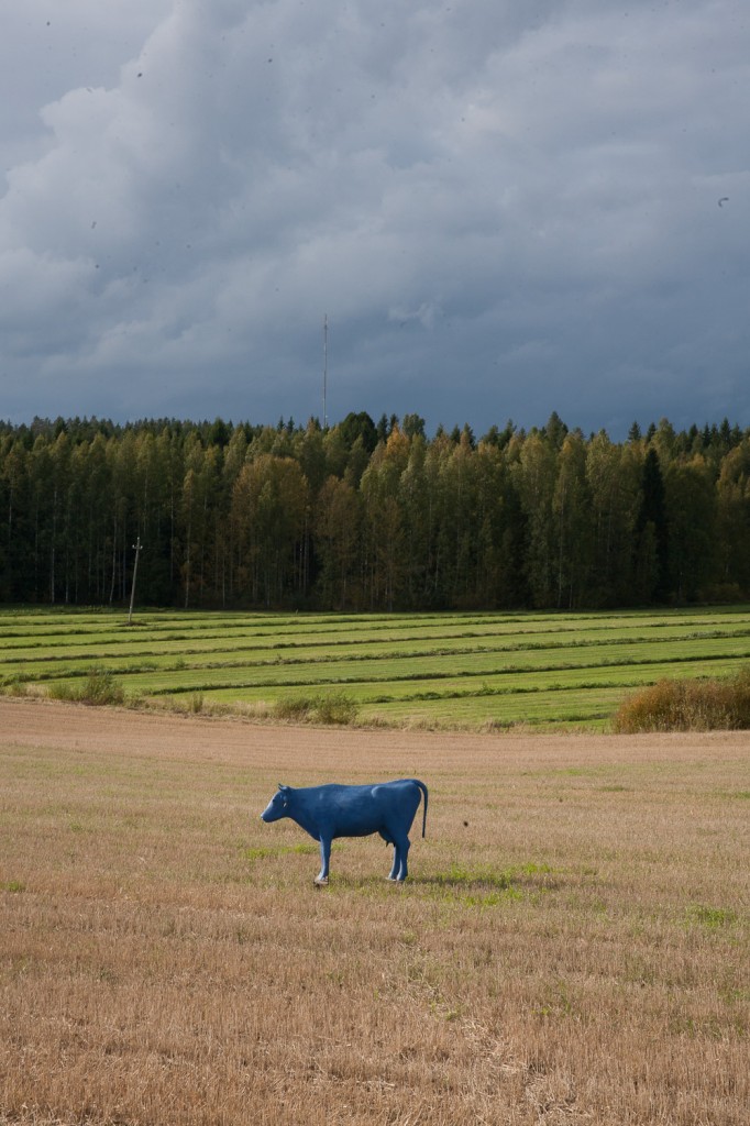 Osa taiteilija Jyrki Nisosen Maitomaaottelu-teoksesta. Maitolaiturimuseo, Velaatantie, Teisko-Aitolahti. Valokuva: Anni Vartola 2010.