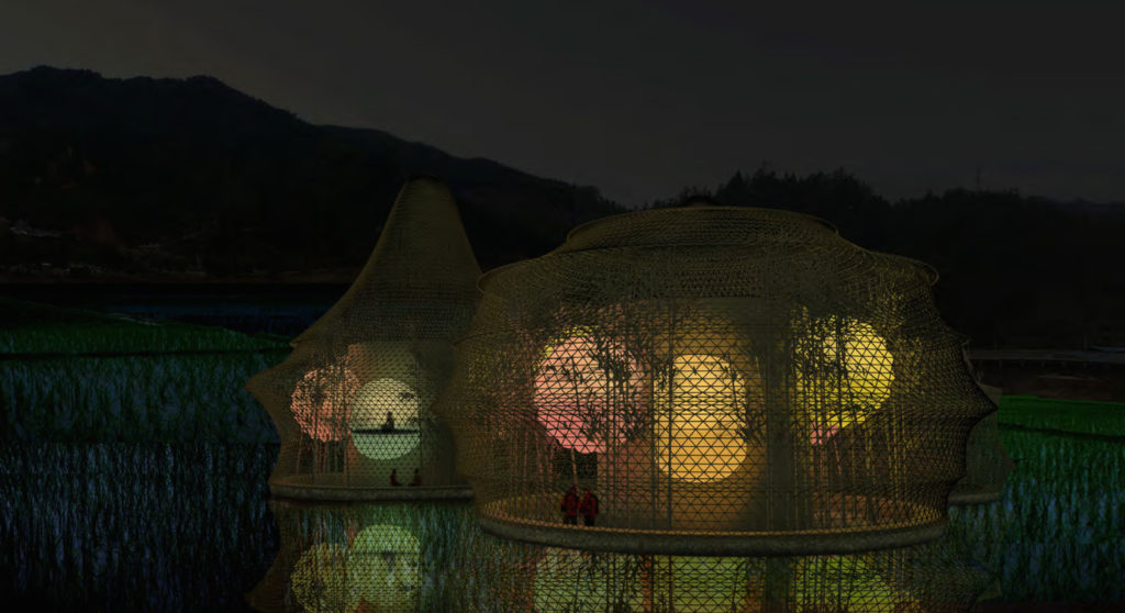 Hostels for Bamboo Biennale in Baoxi, Longquan (China), 2013–14. © Heringer, Schelling Architekturstiftung.