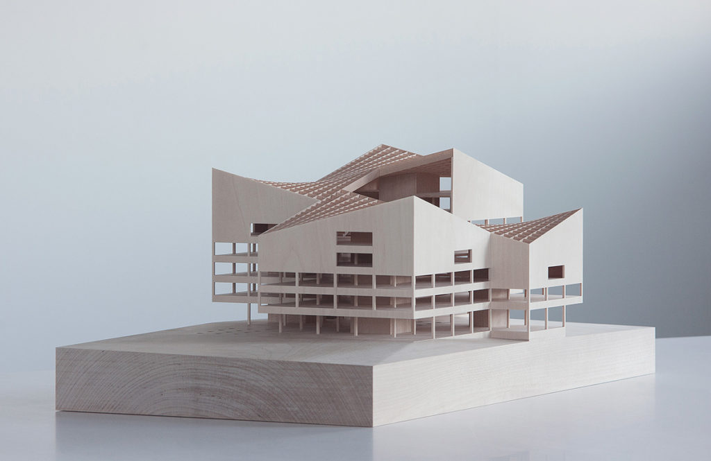 Esa Ruskeepää Architects. Bildunghaus Wolfsburg, scale model.