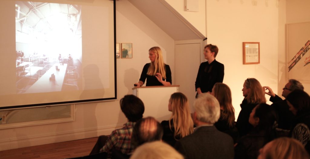Emmi Keskisarja (left) and Miia-Liina Tommila at the Center for Architecture in New York in November 2014.