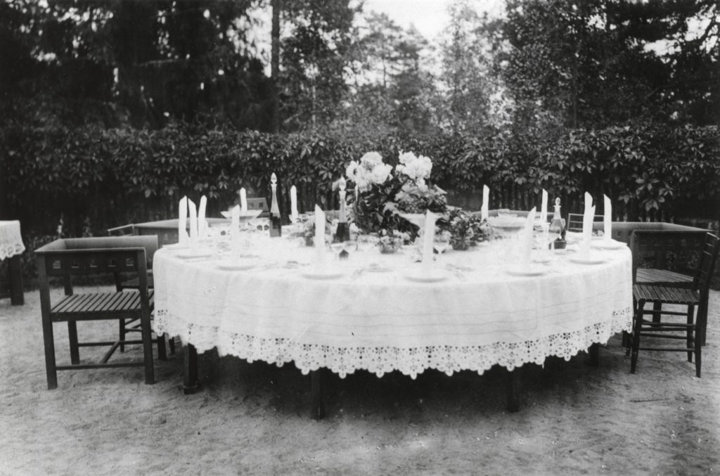 Table set up for party on the southern terrace. Photo: Cranbrook Archives.