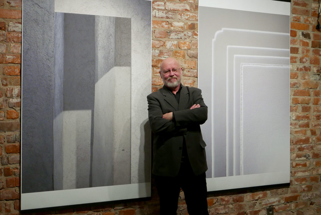 Jussi Tiainen at the Amos Bit by Bit exhibition. Photo: Anni Vartola / Archinfo.