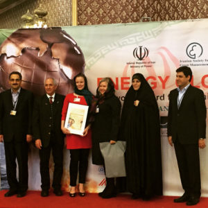 The Energy Globe Award was accepted in Tehran by two team members, Noora Aaltonen and Elina Tenho
