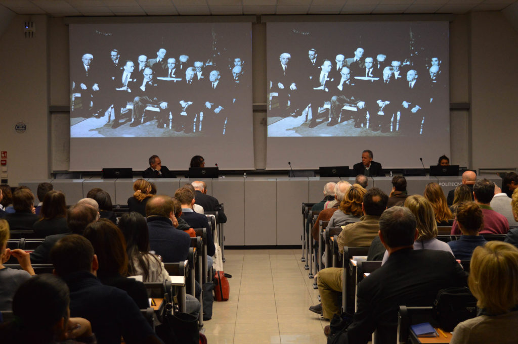 The Aalto and Italy seminar opening on 13 April, 2016. Milan Polytechnic awarded Alvar Aalto the Honorary Degree in occasion of its centenary in 1964. Photo: Isa Andrenius.