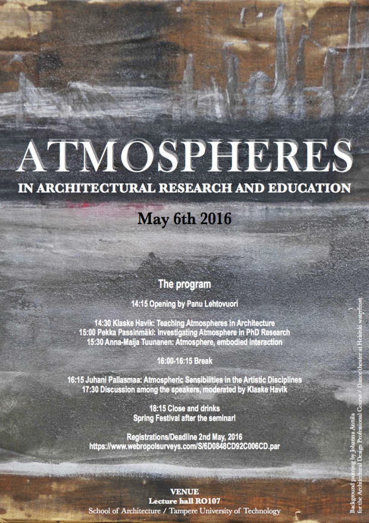 Atmospheres in Architectural Research and Education poster