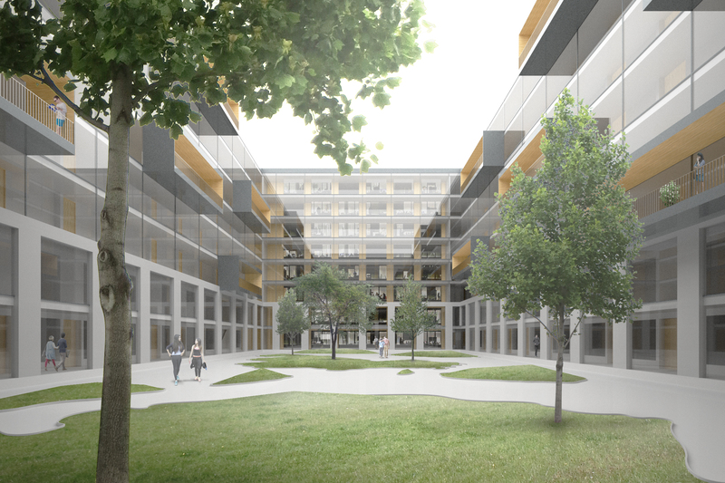 Visualisation of the Bunker courtyard. Image by B&M Architects.